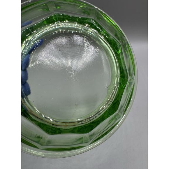 Hazel Atlas Mixing Bowl Rest Well Green Uranium Depression Glass 6” 1930s VTG - Picture 5 of 7